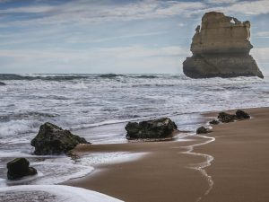 A stunning coastal rock formation along Victoria's Great Ocean Road, Australia.