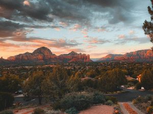 Breathtaking view of Sedona's red rocks at sunset showcasing Arizona's natural beauty.
