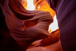 Mesmerizing sandstone formations in Antelope Canyon, Arizona, showcasing natural beauty.