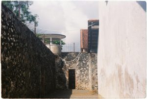 Stone-walled courtyard at Con Dao Prison, showcasing historic architecture in Ba Ria - Vung Tau, Vietnam.