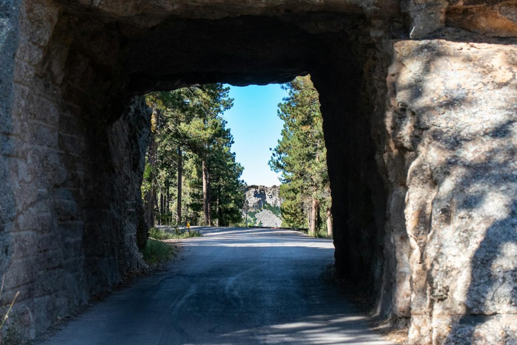 View from a tunnel along Peter Norbeck Scenic Byway, South Dakota.
